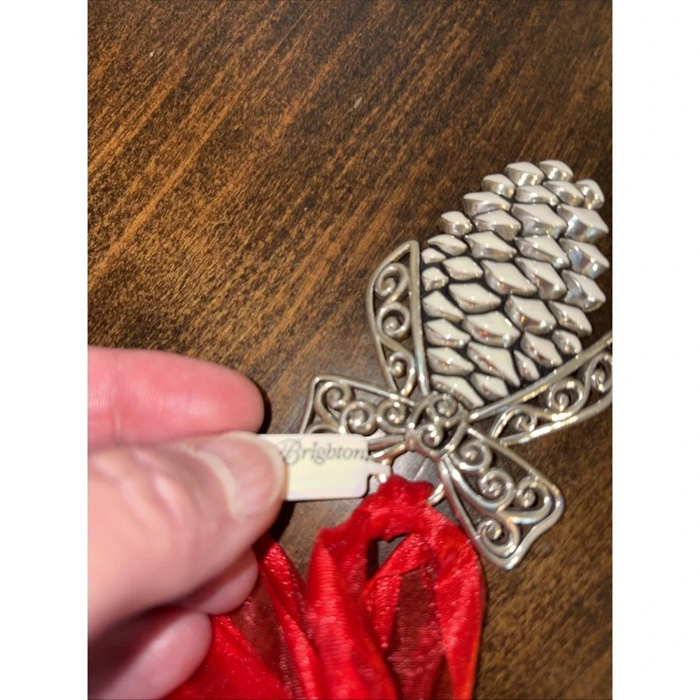 Brighton Pinecone Christmas Ornament Silver plated. - Picture 3 of 5